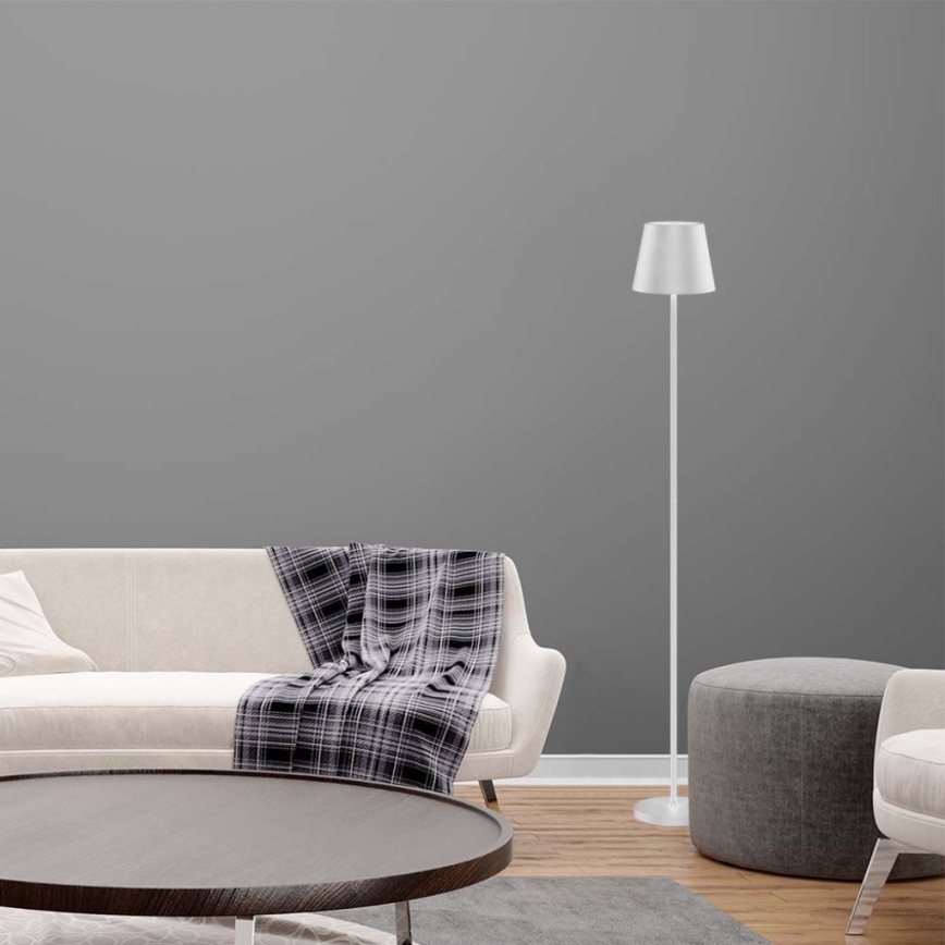 LED Himmennettävä ladattava lattiavalaisin 3in1 LED/4W/5V 4400 mAh 3000K IP54 valkoinen