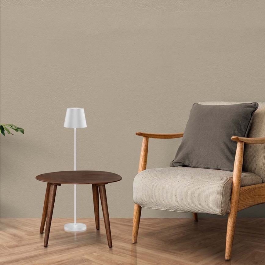 LED Himmennettävä ladattava lattiavalaisin 3in1 LED/4W/5V 4400 mAh 3000K IP54 valkoinen