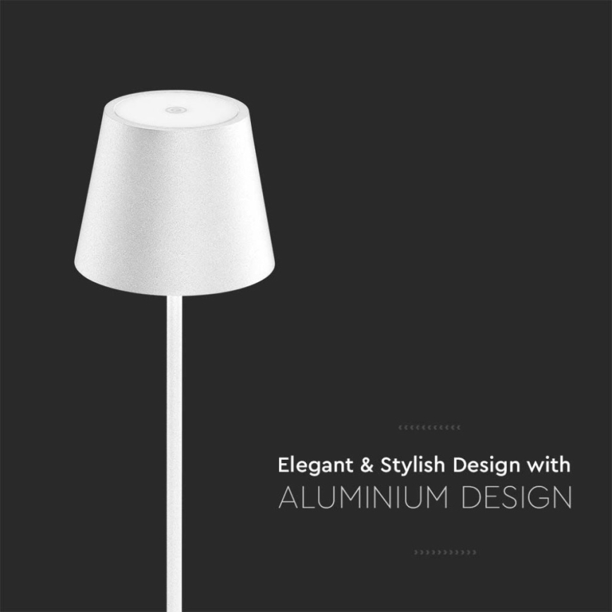 LED Himmennettävä ladattava lattiavalaisin 3in1 LED/4W/5V 4400 mAh 3000K IP54 valkoinen