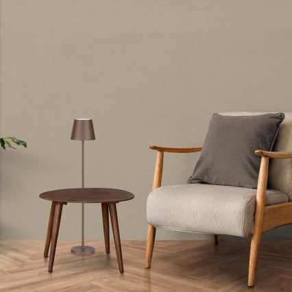 LED himmennettävä ladattava lattiavalaisin 3-in-1 LED/4W/5V 4400 mAh 3000K IP54 ruskea