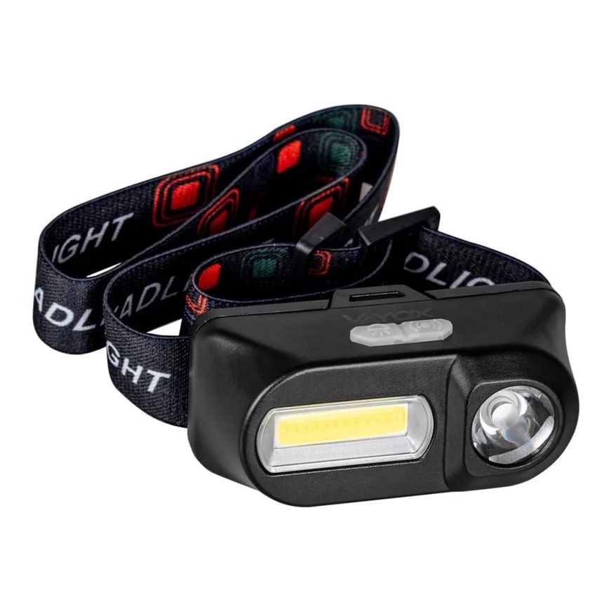 LED Himmennettävä ladattava otsalamppu 2xLED/5V IP44 210 kiiltävä 2000 mAh