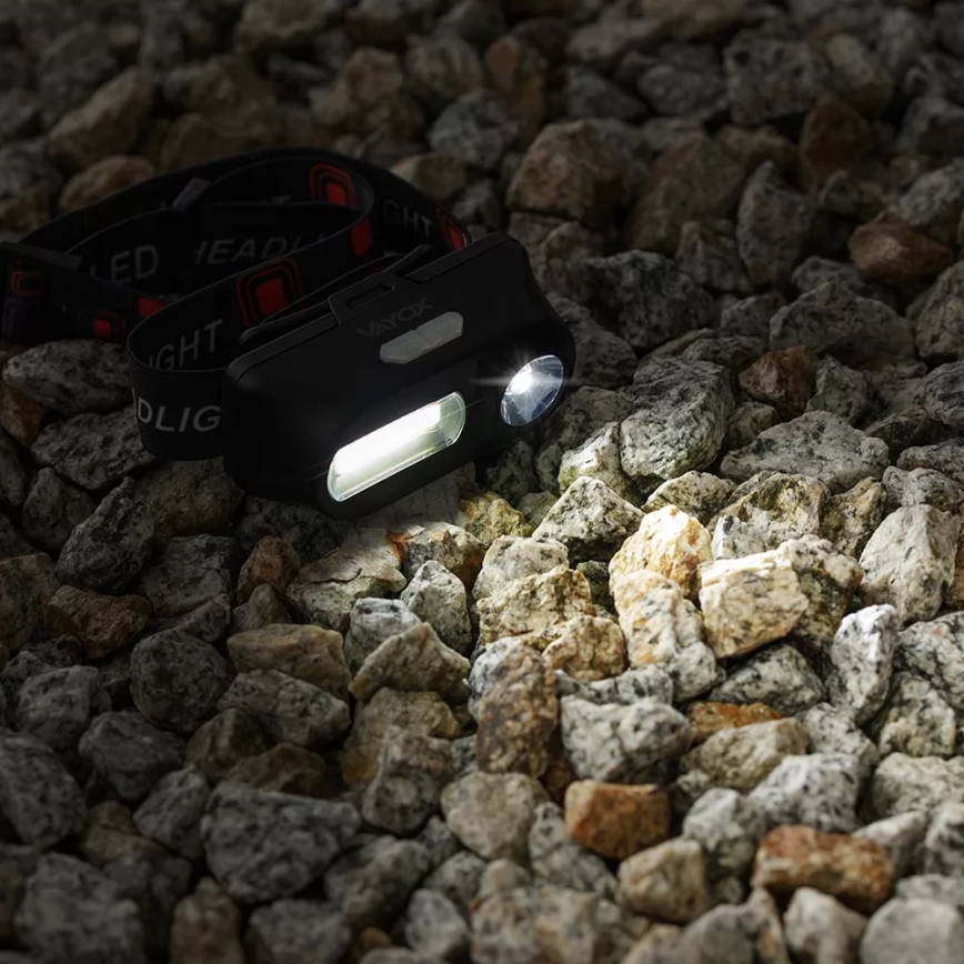 LED Himmennettävä ladattava otsalamppu 2xLED/5V IP44 210 kiiltävä 2000 mAh