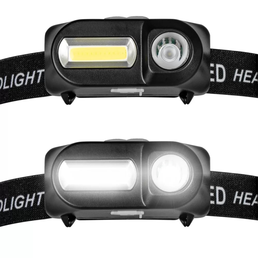 LED Himmennettävä ladattava otsalamppu 2xLED/5V IP44 210 kiiltävä 2000 mAh