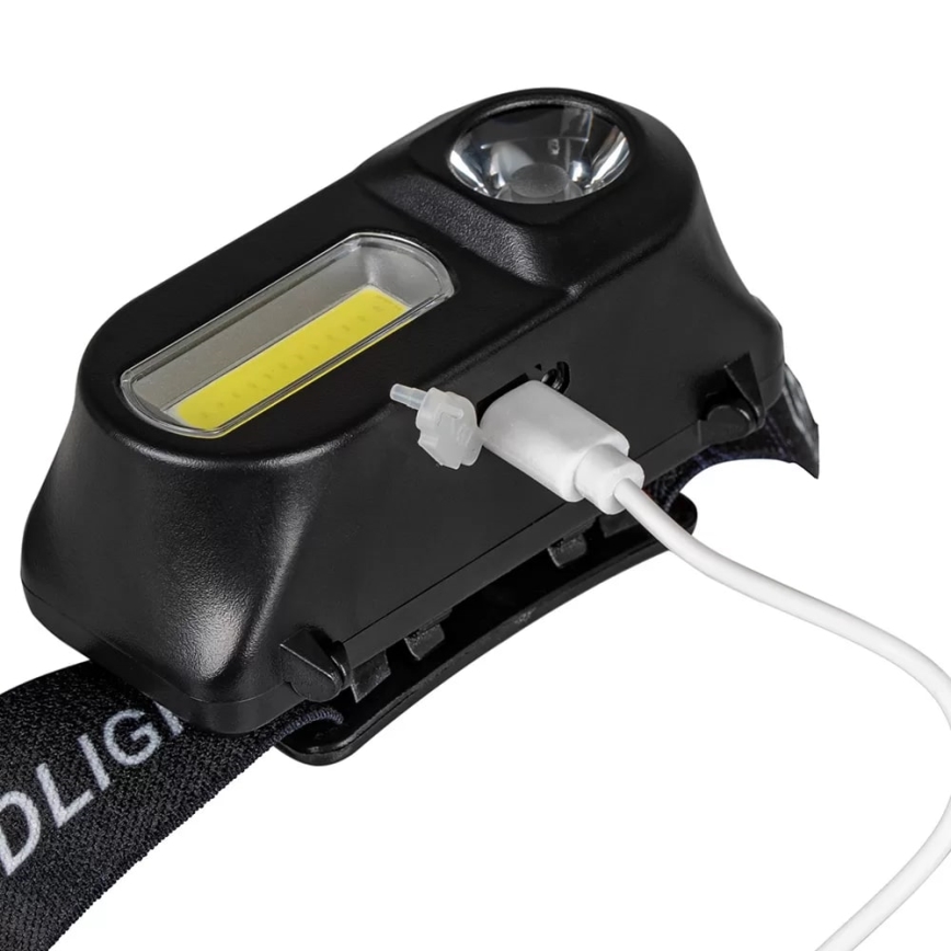 LED Himmennettävä ladattava otsalamppu 2xLED/5V IP44 210 kiiltävä 2000 mAh