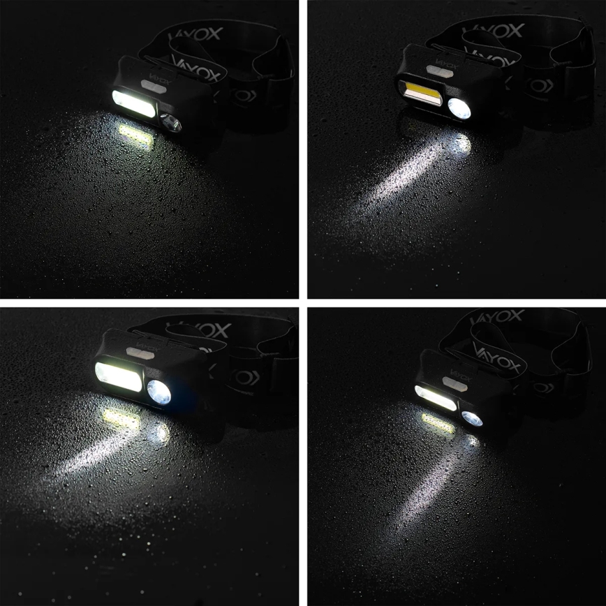 LED Himmennettävä ladattava otsalamppu 2xLED/5V IPX4 250 kiiltävä 2000 mAh