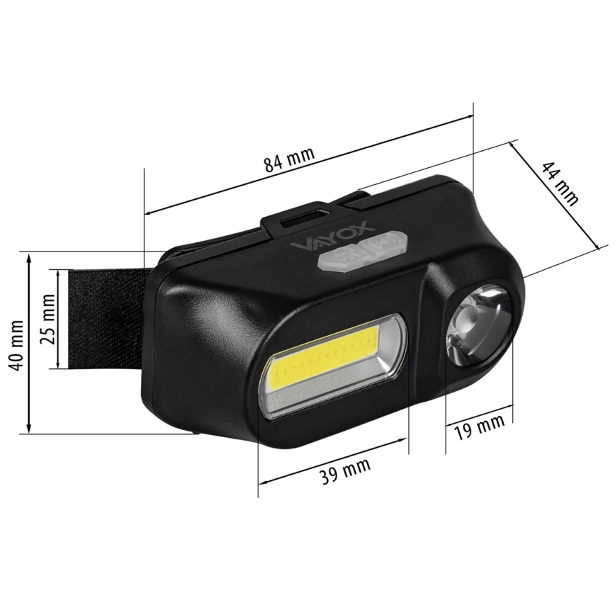 LED Himmennettävä ladattava otsalamppu 2xLED/5V IPX4 250 kiiltävä 2000 mAh