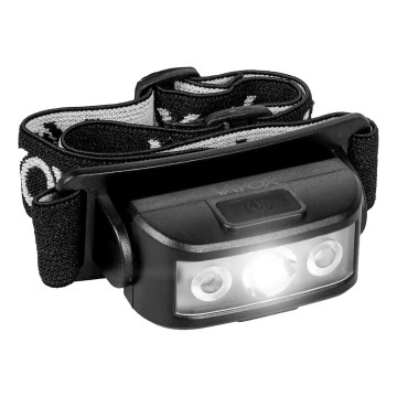 LED Himmennettävä ladattava otsalamppu 3xLED/5V IPX4 100 kiiltävä 1200 mAh