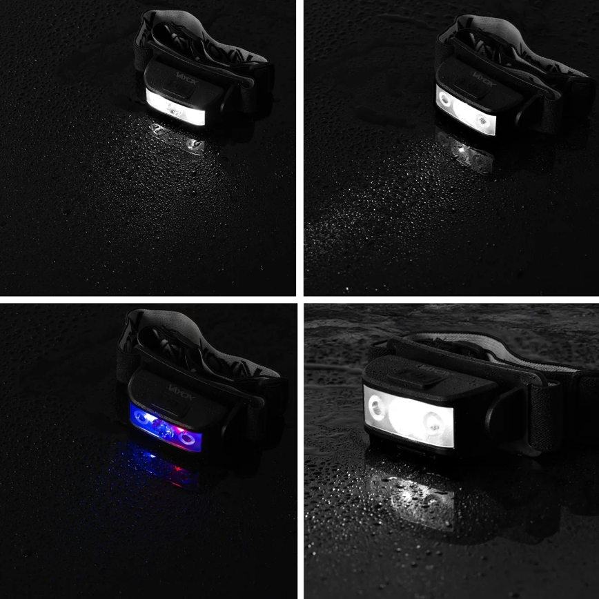 LED Himmennettävä ladattava otsalamppu 3xLED/5V IPX4 100 kiiltävä 1200 mAh