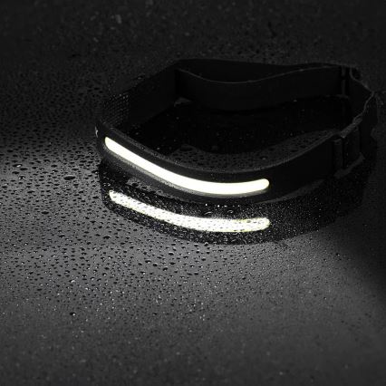LED Himmennettävä ladattava otsalamppu anturilla 2xLED/5V IP44 350 kiiltävä 1200 mAh