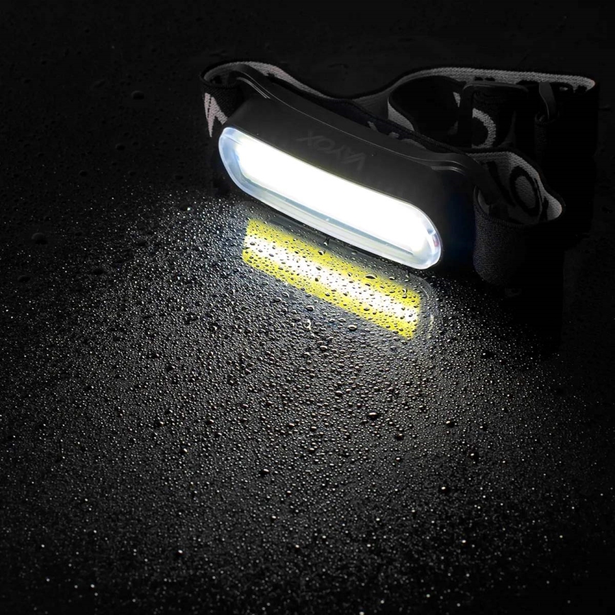 LED Himmennettävä ladattava otsalamppu LED/5V IPX4 300 kiiltävä 1200 mAh