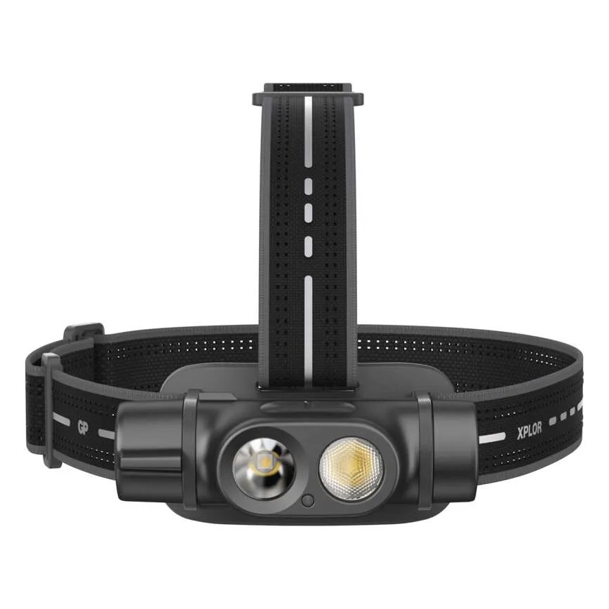 LED Himmennettävä ladattava otsavalo GP XPLOR PHR19 LED/1x18650/5V IPX8