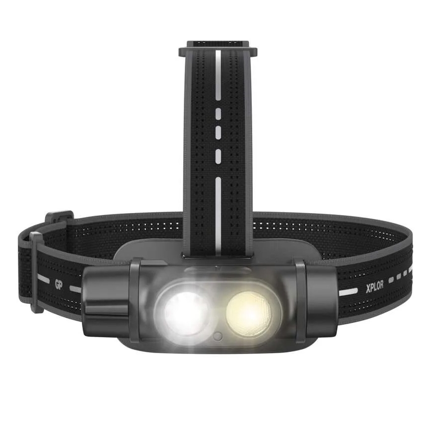 LED Himmennettävä ladattava otsavalo GP XPLOR PHR19 LED/1x18650/5V IPX8