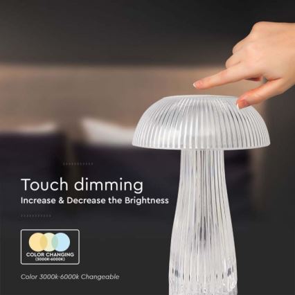 LED himmennettävä ladattava kosketuspöytävalaisin LED/1W/5V 3000-6000K 1800 mAh kirkas