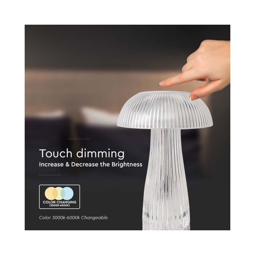 LED himmennettävä ladattava kosketuspöytävalaisin LED/1W/5V 3000-6000K 1800 mAh kirkas