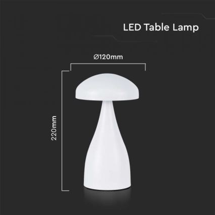 LED himmennettävä ladattava kosketuspöytävalaisin LED/1W/5V 3000-6000K 1800 mAh valkoinen