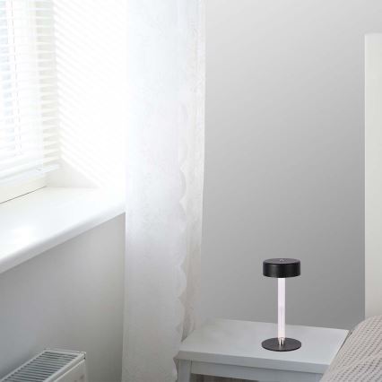 LED himmennettävä ladattava kosketuspöytälamppu LED/3W/5V 3000-6000K 2400 mAh musta