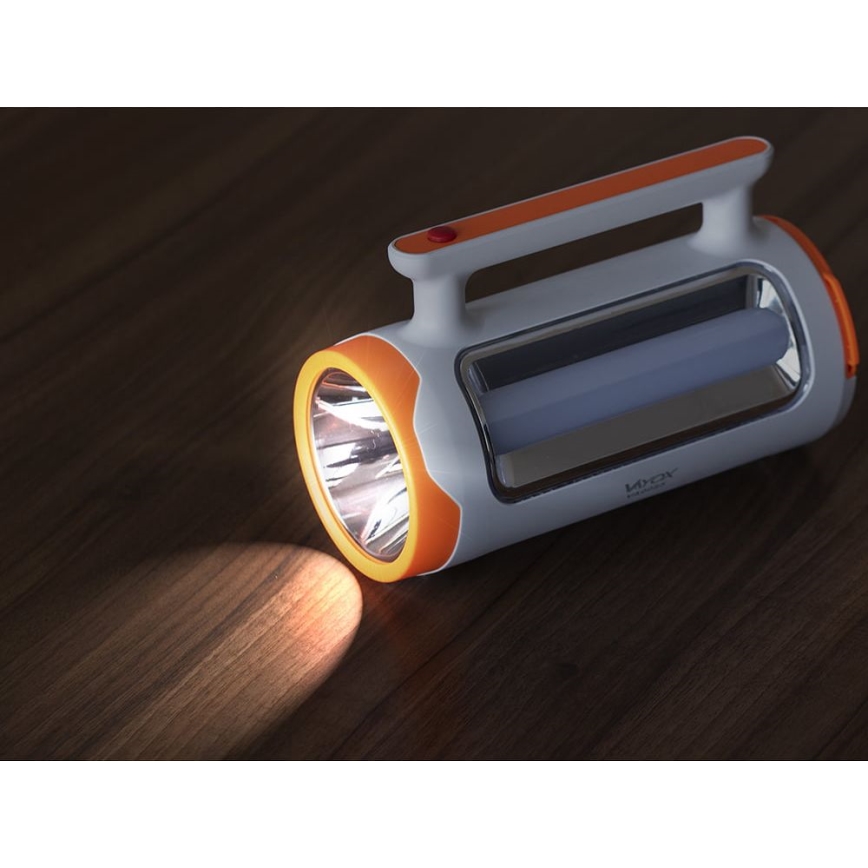 LED Himmennettävä ladattava taskulamppu 2in1 virta pankki -toiminto LED/5W/230V 3500 mAh