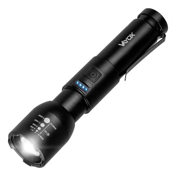 LED Himmennettävä ladattava taskulamppu LED/20W/5V IPX4 800 kiiltävä 2000 mAh