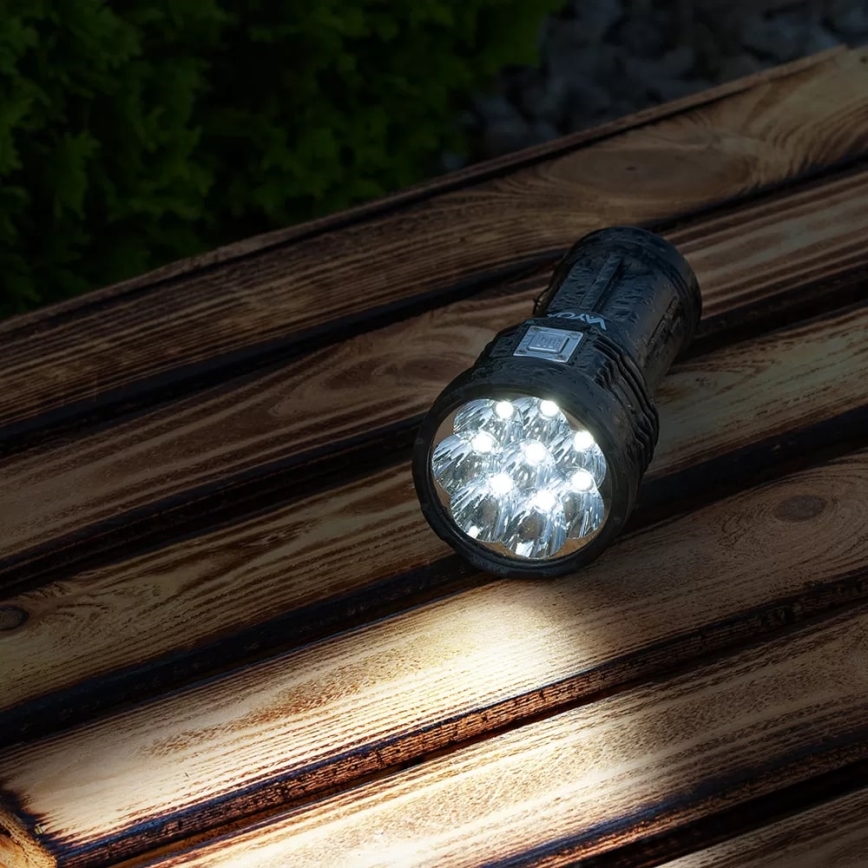 LED Himmennettävä ladattava taskulamppu LED/5V IPX4 600 kiiltävä 1200 mAh