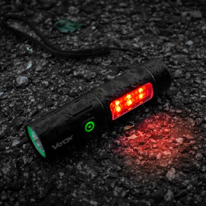 LED Himmennettävä ladattava taskulamppu kanssa punainen valo LED/5W/5V IPX4 250 kiiltävä 2000 mAh