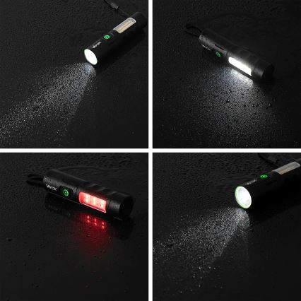 LED Himmennettävä ladattava taskulamppu kanssa punainen valo LED/5W/5V IPX4 250 kiiltävä 2000 mAh