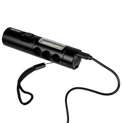 LED Himmennettävä ladattava taskulamppu kanssa punainen valo LED/5W/5V IPX4 250 kiiltävä 2000 mAh