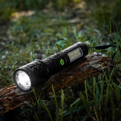 LED Himmennettävä ladattava taskulamppu kanssa punainen valo LED/5W/5V IPX4 260 kiiltävä 2000 mAh
