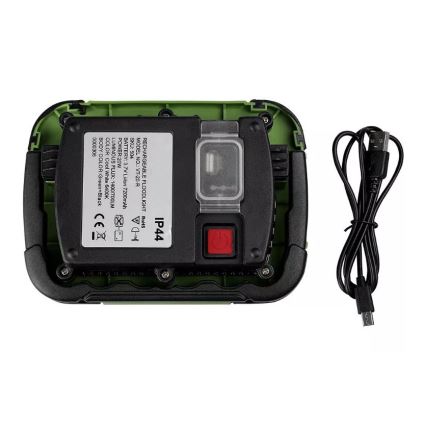 LED Himmennettävä ladattava valonheitin SAMSUNG CHIP + toiminto SOS LED/20W/3,7V/USB IP44 4000K 7200 mAh vihreä