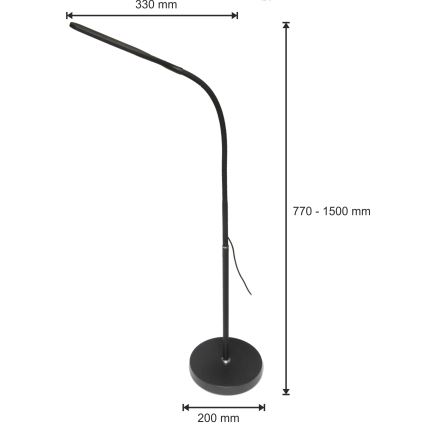 LED Himmennettävä lamppu 3in1 LED/10W/230V 3000/4000/6000K CRI 90 musta