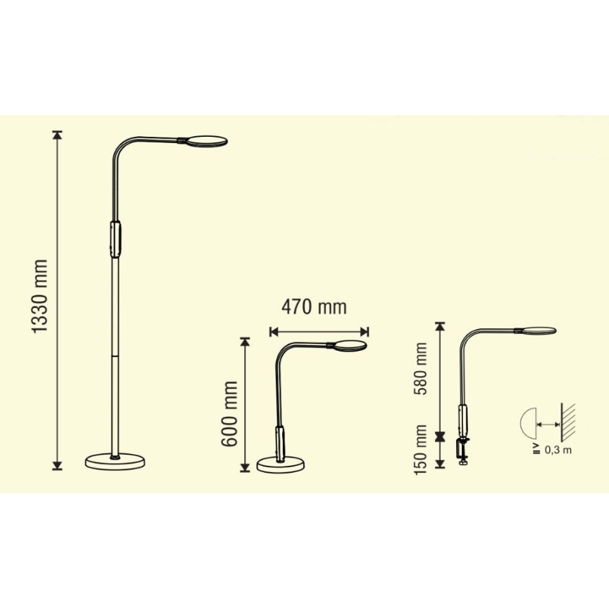 LED Himmennettävä kosketuslamppu 3in1 LED/12W/230V musta CRI 90 + kauko-ohjaus