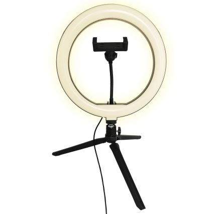 LED Himmennettävä lamppu jalustalla ja pidikkeellä vloggaamiseen LED/10W/5V 2700-6500K