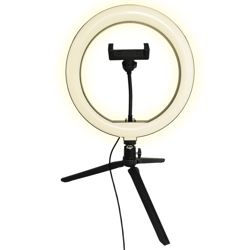 LED Himmennettävä lamppu jalustalla ja pidikkeellä vloggaamiseen LED/10W/5V 2700-6500K