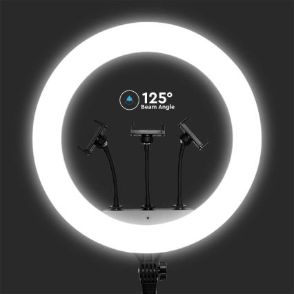 LED Himmennettävä lamppu telineen kanssa ja pidike vloggaamiseen LED/55W/230V CRI 90 + kauko-ohjaus