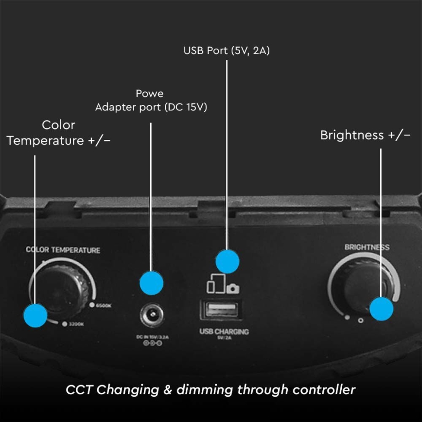 LED Himmennettävä lamppu telineen kanssa ja pidike vloggaamiseen LED/55W/230V CRI 90 + kauko-ohjaus