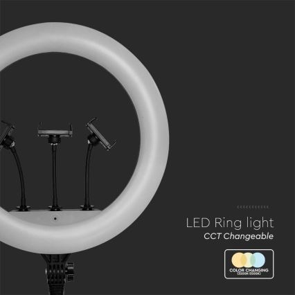 LED Himmennettävä lamppu telineen kanssa ja pidike vloggaamiseen LED/55W/230V CRI 90 + kauko-ohjaus