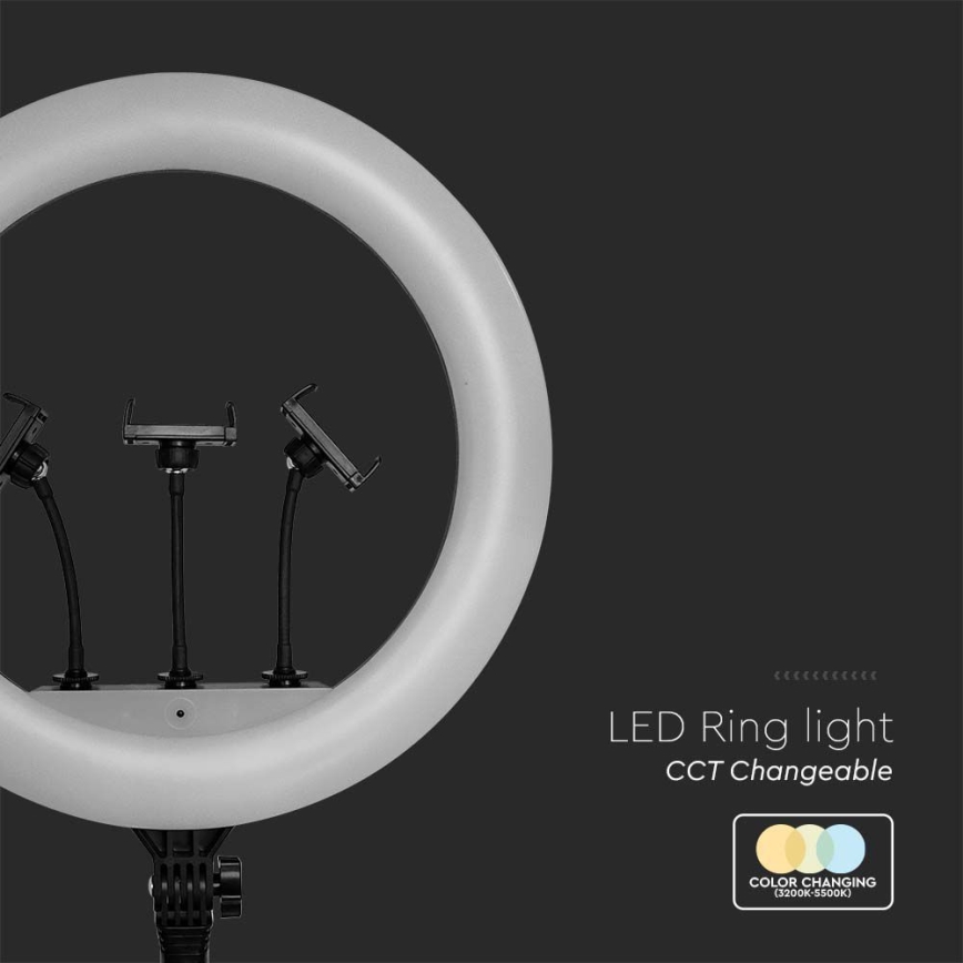 LED Himmennettävä lamppu telineen kanssa ja pidike vloggaamiseen LED/55W/230V CRI 90 + kauko-ohjaus