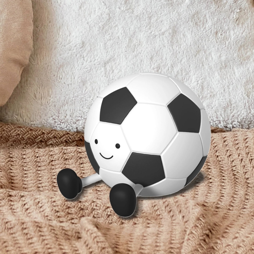 LED Himmennettävä lasten kosketus lamppu FOOTBALL LED/2W/5V USB 1200 mAh valkoinen/musta