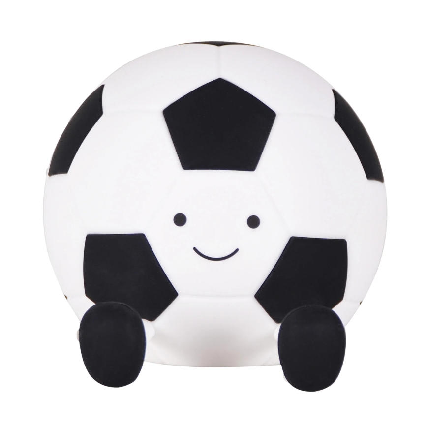 LED Himmennettävä lasten kosketus lamppu FOOTBALL LED/2W/5V USB 1200 mAh valkoinen/musta