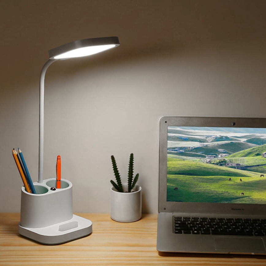 LED-himmennettävä latauspöytälamppu pidikkeellä ja virtapankilla LED/5W/5V 2400mAh