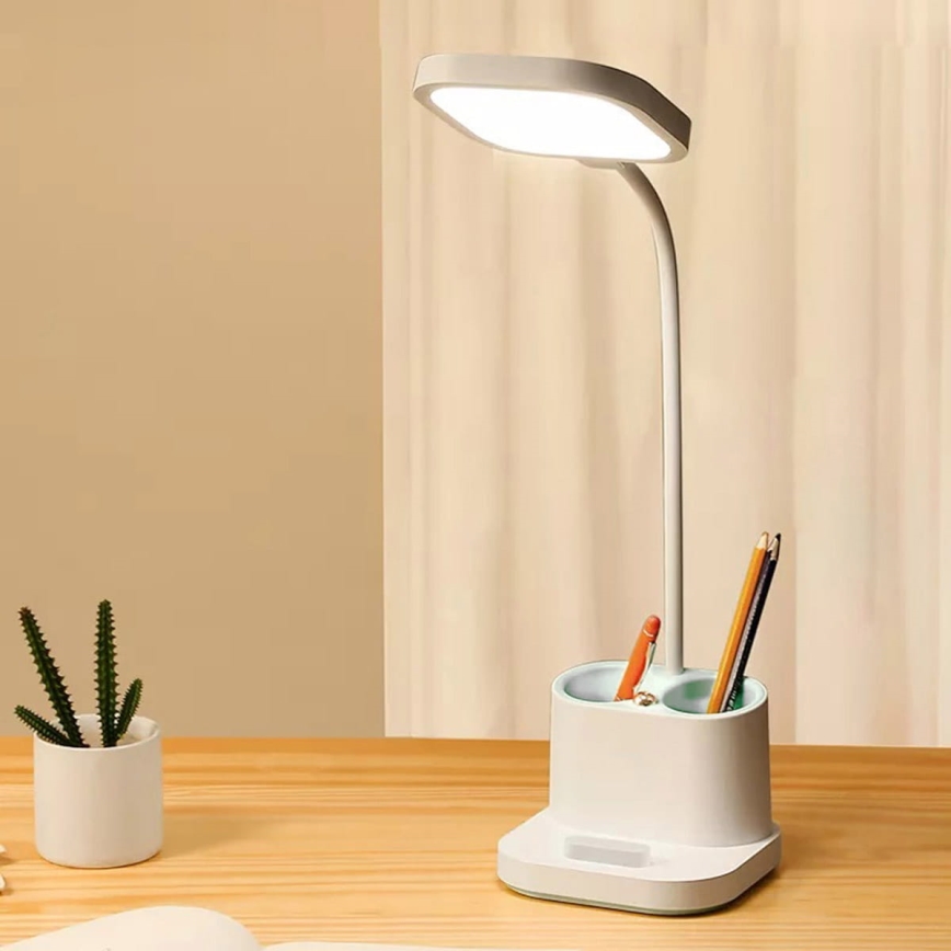 LED-himmennettävä latauspöytälamppu pidikkeellä ja virtapankilla LED/5W/5V 2400mAh