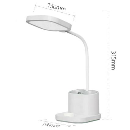 LED-himmennettävä latauspöytälamppu pidikkeellä ja virtapankilla LED/5W/5V 2400mAh