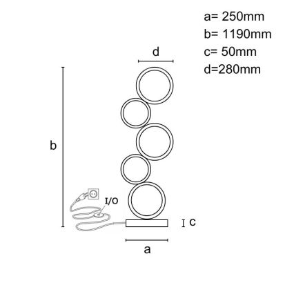 LED himmennettävä lattiavalaisin LED/85W/230V 3000-6500K + kaukosäädin