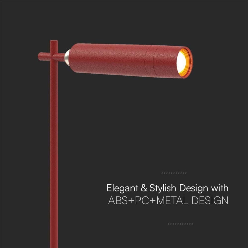 LED himmennettävä magneettinen ladattava pöytävalaisin 3-in-1 LED/3W/5V 4000K 1500 mAh punainen