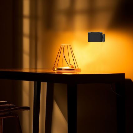 LED Himmennettävä magneettinen ladattava pöytävalaisin 4in1 LED/3W/5V 3000-6000K 1800 mAh musta