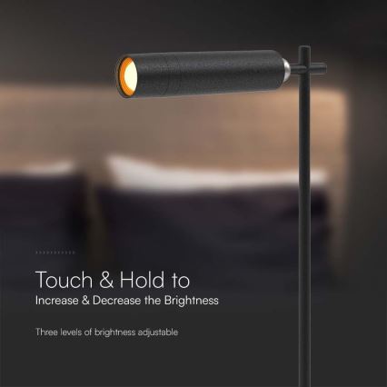 LED Himmennettävä magneettinen ladattava pöytävalaisin 3in1 LED/3W/5V 4000K 1500 mAh musta