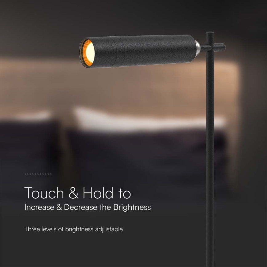 LED Himmennettävä magneettinen ladattava pöytävalaisin 3in1 LED/3W/5V 4000K 1500 mAh musta
