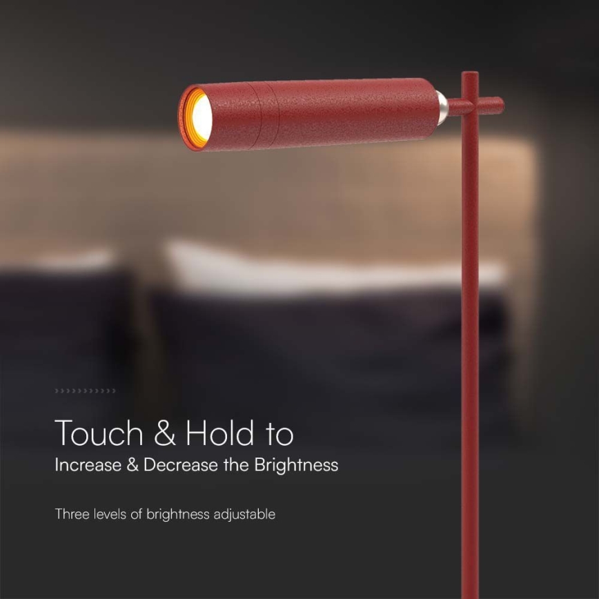 LED Himmennettävä magneettinen ladattava pöytävalaisin 3in1 LED/3W/5V 4000K 1500 mAh punainen