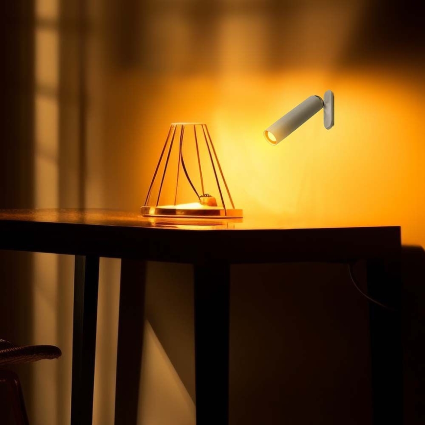 LED Himmennettävä magneettinen ladattava pöytävalaisin 3in1 LED/3W/5V 4000K 1500 mAh valkoinen