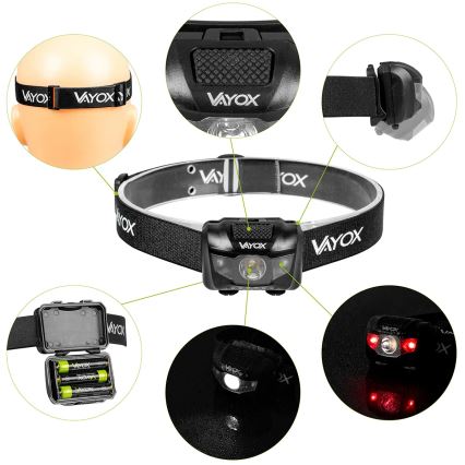 LED Himmennettävä otsalamppu 3xLED/3xAAA IPX4 100 kiiltävä