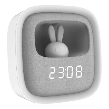 LED Himmennettävä pieni yölamppu herätyskellolla BUNNY LED/1,2W/5V 3000K